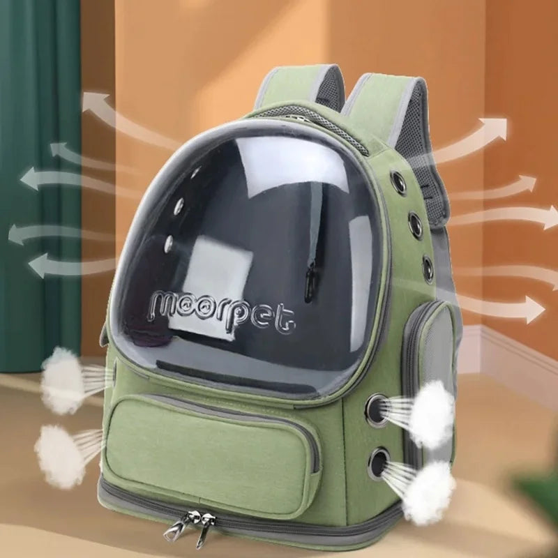 Breathable Transparent Pet Carrier Backpack — Outdoor Travel Bag for Cats & Small Dogs