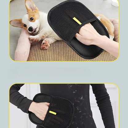 Portable Pet Hair Remover Gloves — Washable Dehairing Gloves for Clothes & Pets