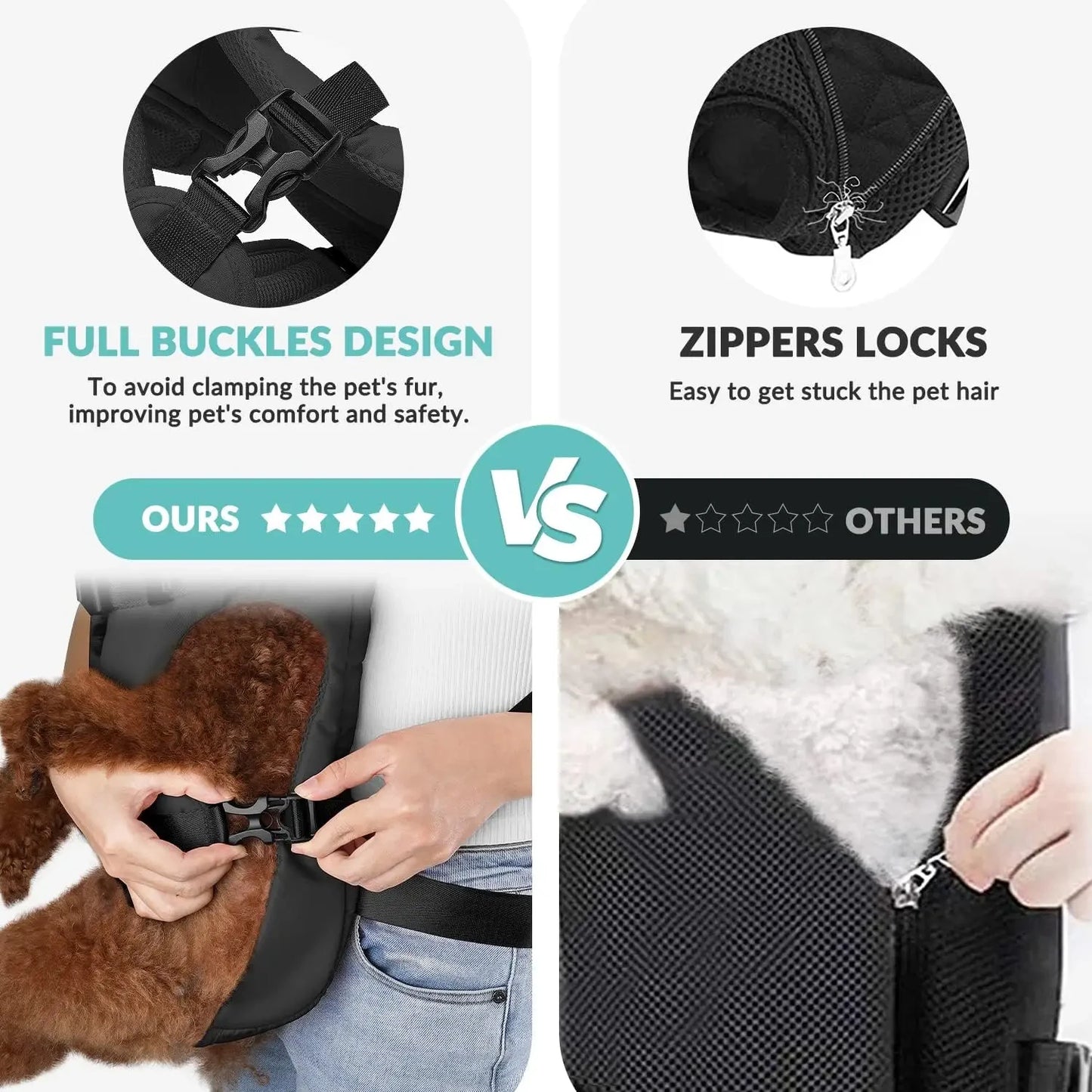 Dogs Carrier Backpack Thickened Sponge Pet Front Dog Carrier Backpacks Outdoor Portable Adjustable Hands Free Dog Backpack