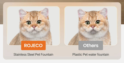 ROJECO 3.2L Stainless Steel Cat Water Fountain Wireless Sensor Smart Automatic Dog Water Dispenser Drinking Fountain 4000mAh