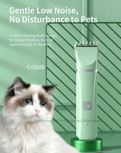 4-in-1 Electric Pet Grooming Tool Set — USB Rechargeable Clipper & Trimmer for Cats & Dogs