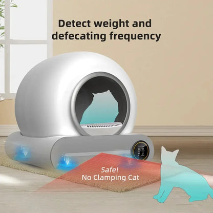 65L Smart Self-Cleaning Cat Litter Box — Fully Enclosed Auto Cat Toilet with App Control