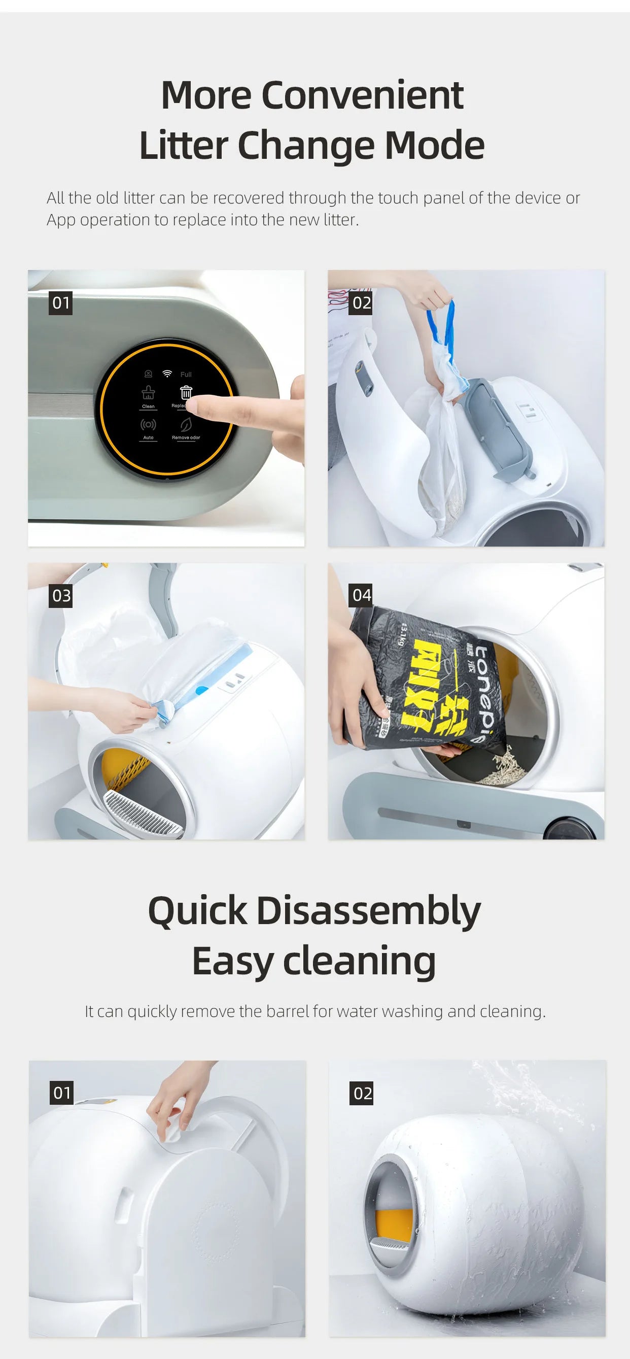 65L Smart Self-Cleaning Cat Litter Box — Fully Enclosed Auto Cat Toilet with App Control