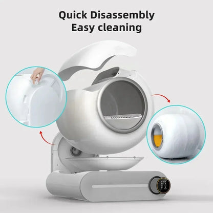 65L Smart Self-Cleaning Cat Litter Box — Fully Enclosed Auto Cat Toilet with App Control