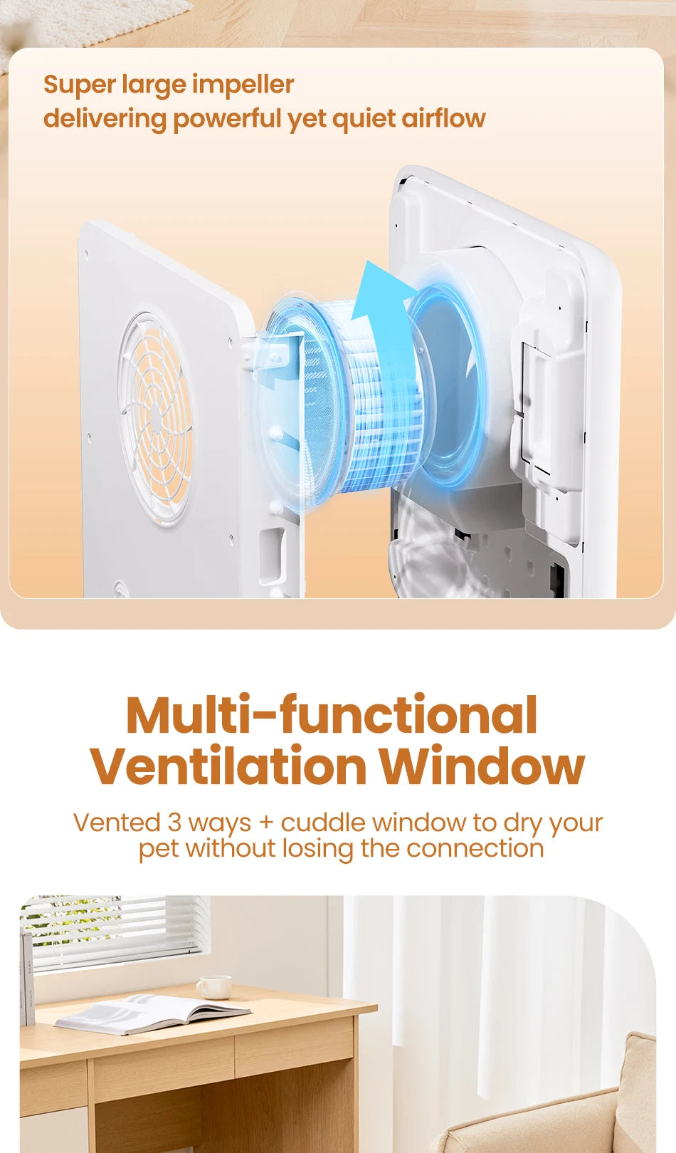 ROJECO Automatic Pet Drying Box 70L Smart Temperature Control Drying Pet Hair Grooming For Dog Cat Dryer 4 Speeds Ultra Quiet