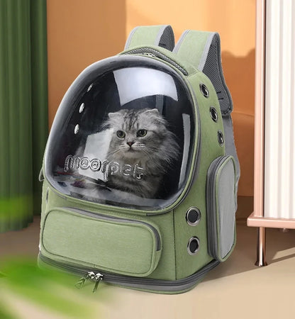 Breathable Transparent Pet Carrier Backpack — Outdoor Travel Bag for Cats & Small Dogs