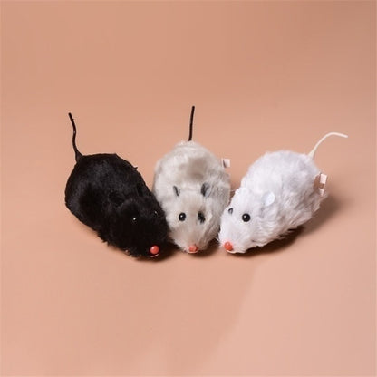 1Pcs Funny Lifelike Plush Mouse Running Rat Toy for Cats Dogs Pets Kids Random Color Cat Birthday Gift