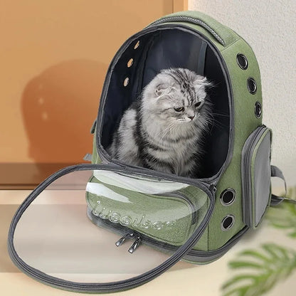 Breathable Transparent Pet Carrier Backpack — Outdoor Travel Bag for Cats & Small Dogs