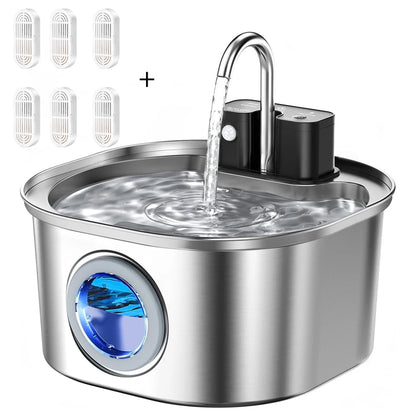 3L Stainless Steel Wireless Cat Water Fountain — Auto Sensor Drinking Dispenser for Cats & Dogs