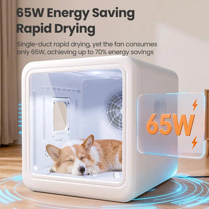 ROJECO Automatic Pet Drying Box 70L Smart Temperature Control Drying Pet Hair Grooming For Dog Cat Dryer 4 Speeds Ultra Quiet