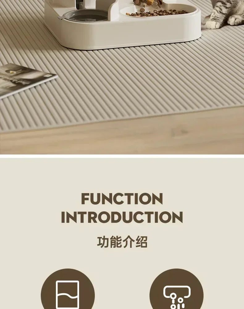 帶飲水器的自動寵物餵食器 — 貓狗用大容量高架碗