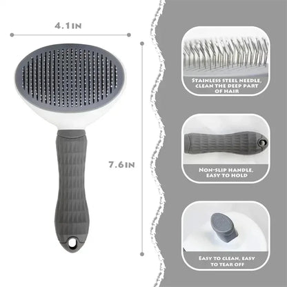 Self-Cleaning Pet Grooming Brush — Dematting Comb for Dogs & Cats