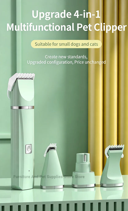 4-in-1 Electric Pet Grooming Tool Set — USB Rechargeable Clipper & Trimmer for Cats & Dogs