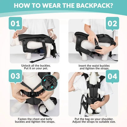 Dogs Carrier Backpack Thickened Sponge Pet Front Dog Carrier Backpacks Outdoor Portable Adjustable Hands Free Dog Backpack