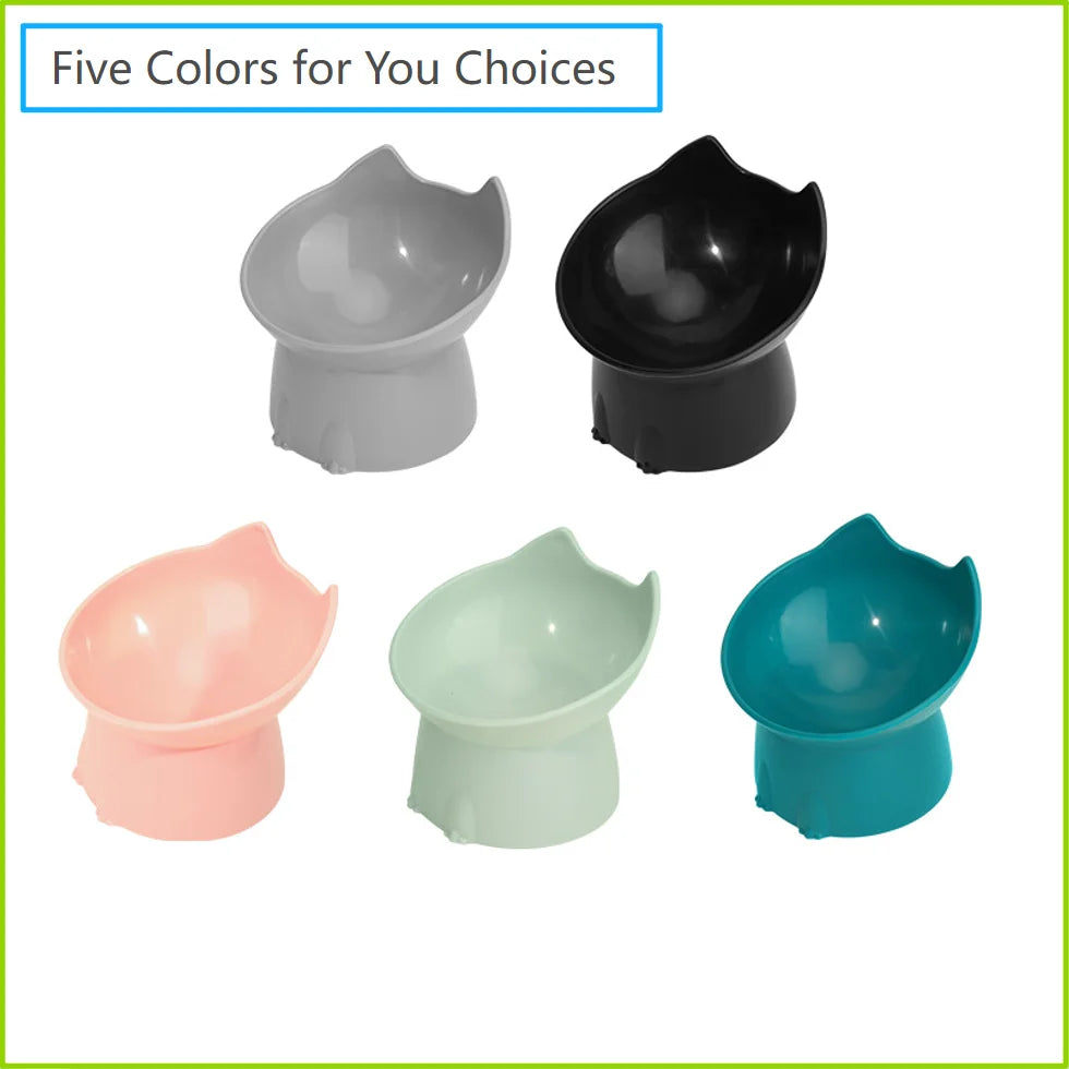 帶長耳朵高腳碗貓碗狗碗護頸防打翻塑膠墊高寵物碗