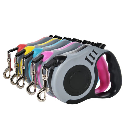 Automatic Retractable Dog Leash — 3m/5m Durable Nylon Lead for Small Dogs & Cats