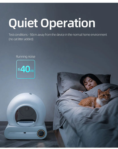 65L Smart Self-Cleaning Cat Litter Box — Fully Enclosed Auto Cat Toilet with App Control