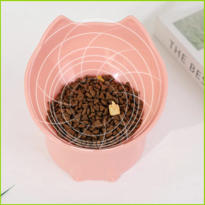 帶長耳朵高腳碗貓碗狗碗護頸防打翻塑膠墊高寵物碗