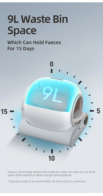 65L Smart Self-Cleaning Cat Litter Box — Fully Enclosed Auto Cat Toilet with App Control