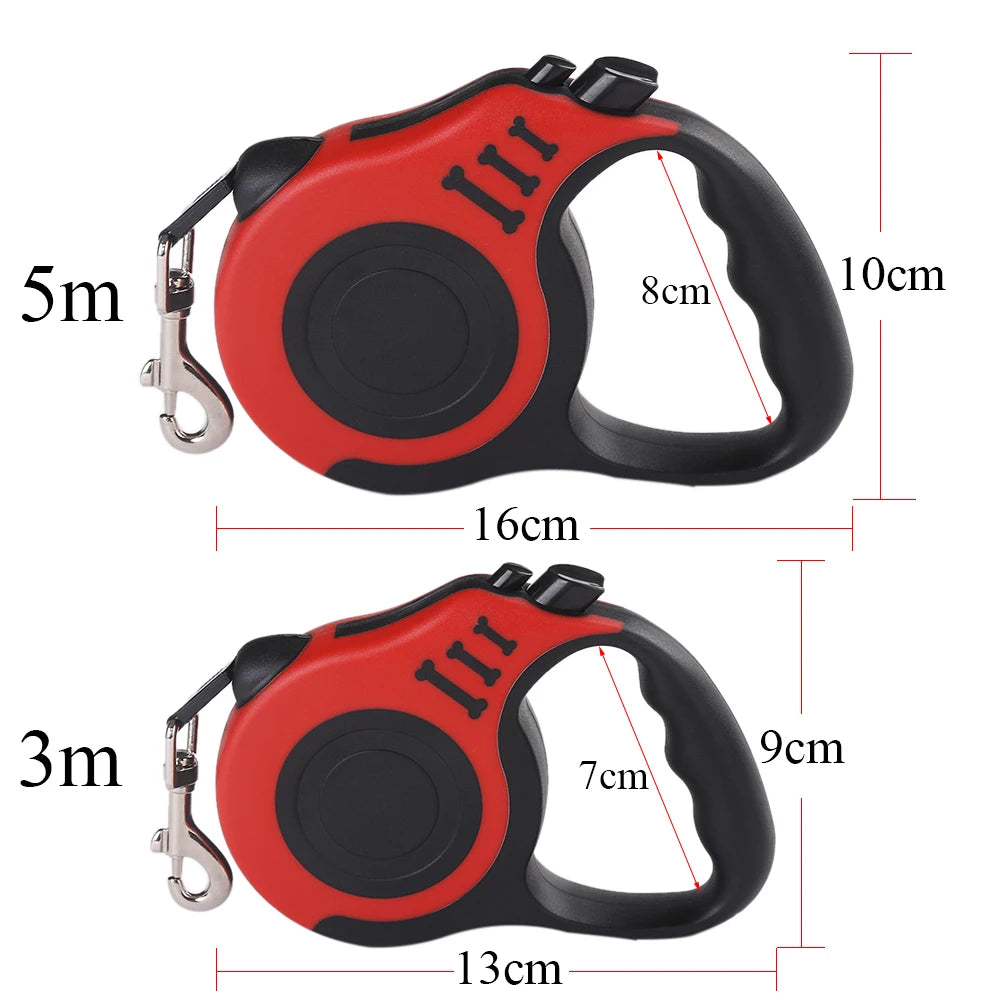 Automatic Retractable Dog Leash — 3m/5m Durable Nylon Lead for Small Dogs & Cats