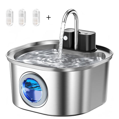 3L Stainless Steel Wireless Cat Water Fountain — Auto Sensor Drinking Dispenser for Cats & Dogs