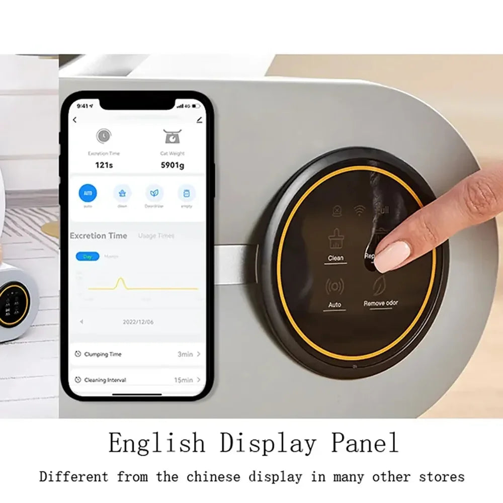 65L Smart Self-Cleaning Cat Litter Box — Fully Enclosed Auto Cat Toilet with App Control