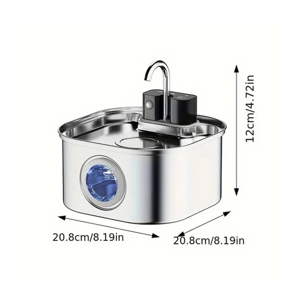 3L Stainless Steel Wireless Cat Water Fountain — Auto Sensor Drinking Dispenser for Cats & Dogs