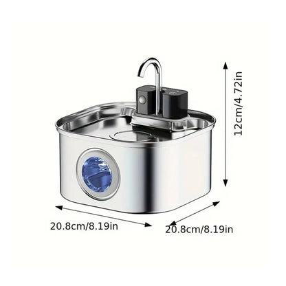 3L Stainless Steel Wireless Cat Water Fountain — Auto Sensor Drinking Dispenser for Cats & Dogs