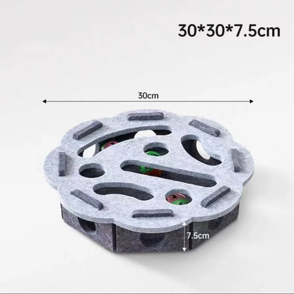 Pet Cat Puzzle Maze Holes Toys Felt Box With Bell Ball Kitten Playing Toys Interactive Funny  Cat Supplies